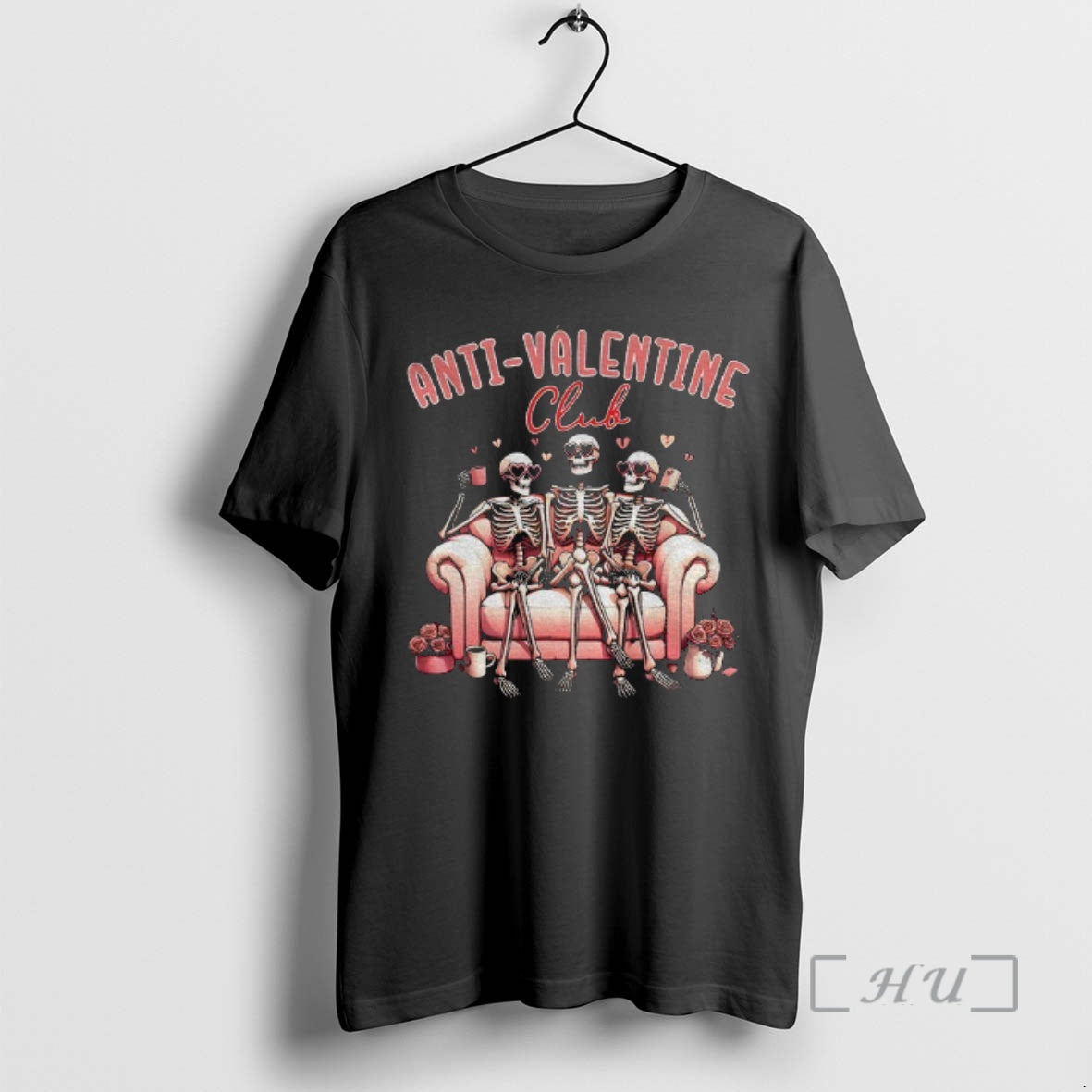 Officials Retro Skeleton Anti Valentine Club T-Shirts, Hoodie, Sweatshirt | PopFlextees.com