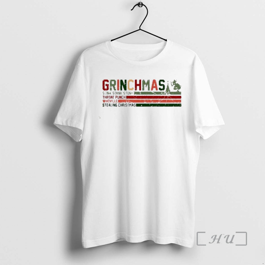 Officials Retro Grinchmas Stink Stank Stunk Christmas Grinch Quote T-Shirts, Hoodie, Sweatshirt | PopFlextees.com