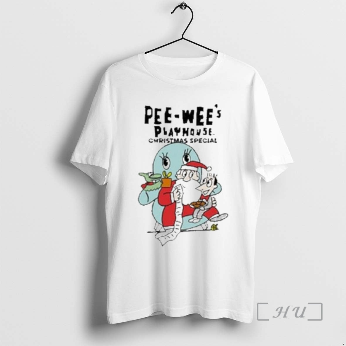 Officials Retrokid Pee Wees Playhouse Christmas Circle White T-Shirts, Hoodie, Sweatshirt | PopFlextees.com