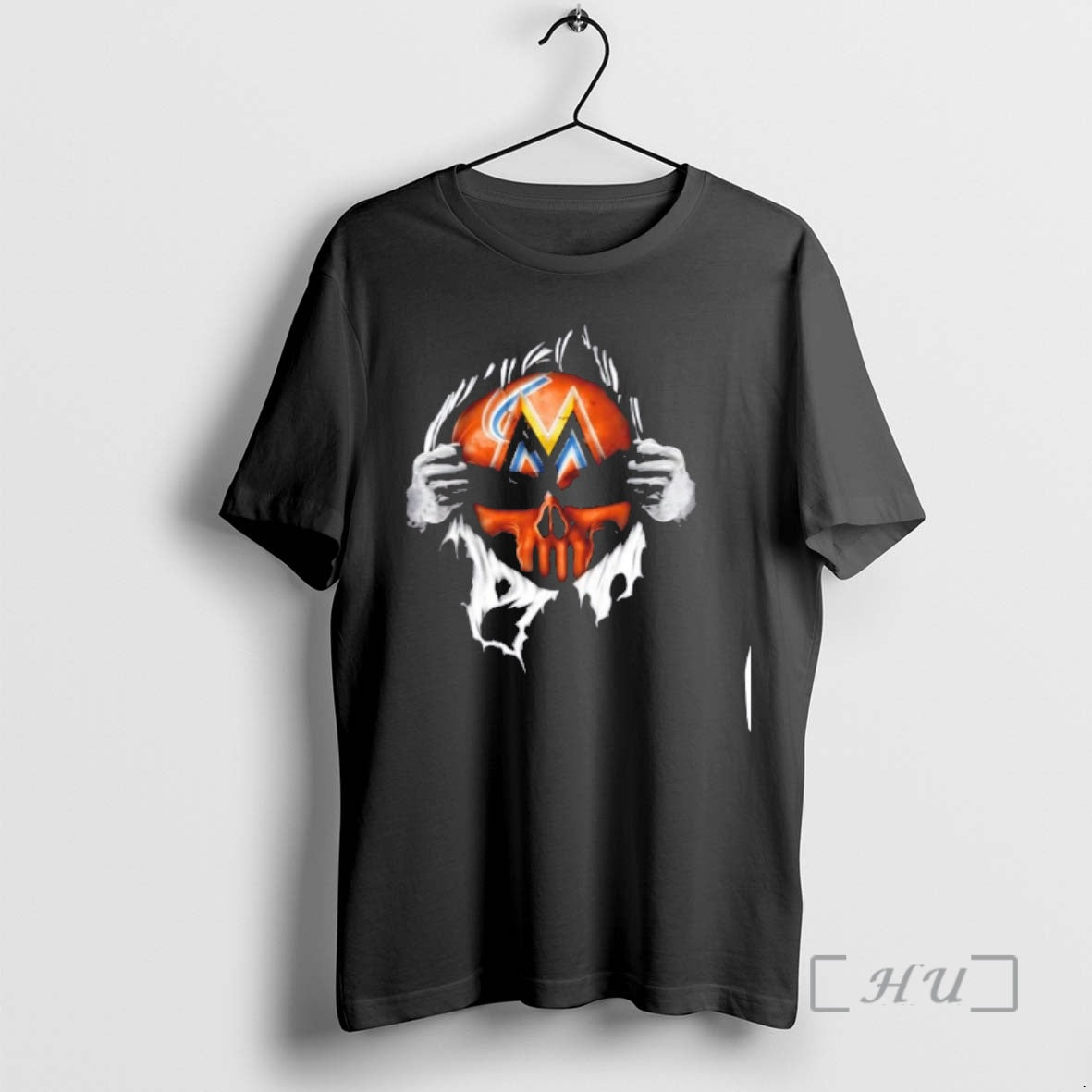 Officials Ripped From The Chest Skull Deep Miami Marlins Till The Grave Premium T Shirts Hoodie, Sweatshirt | PopFlextees.com
