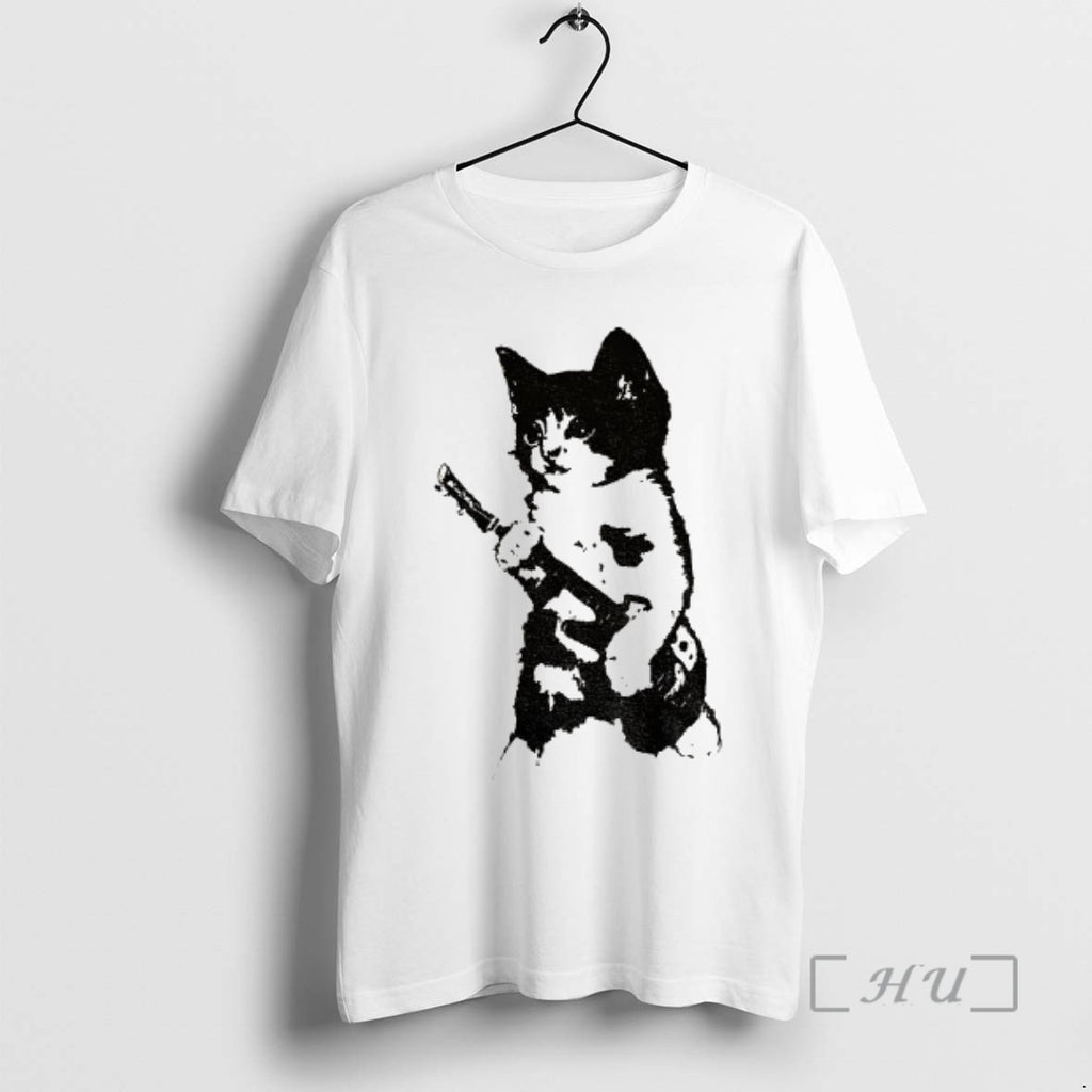 Officials Rockstar Kitten Holding Gun Vintage T-Shirts, Hoodie, Sweatshirt | PopFlextees.com