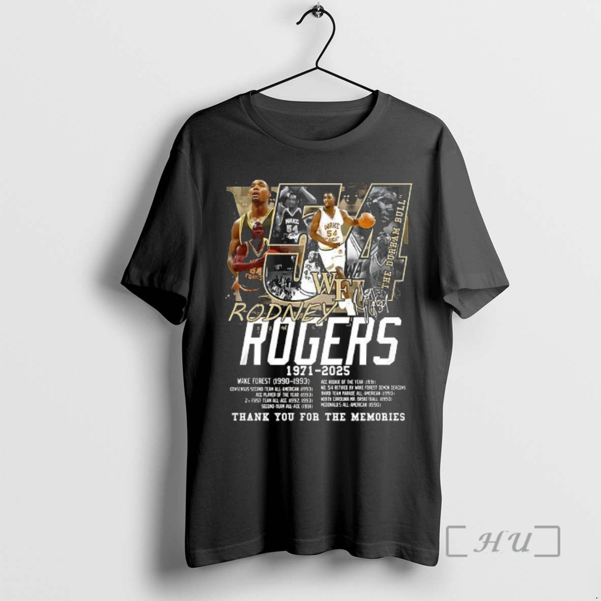 Officials Rodney Rogers Wake Forest Basketball 1971 2025 Thank You For The Memories Signature Premium T-Shirts, Hoodie,...