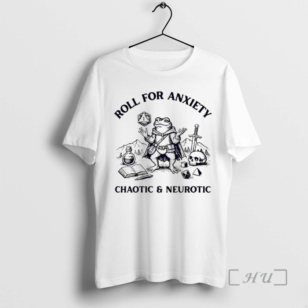 Officials Roll For Anxiety Chaotic And Neurotic Frog Dungeons And Dragons Premium T Shirts Sweater Hoodie, Sweatshirt