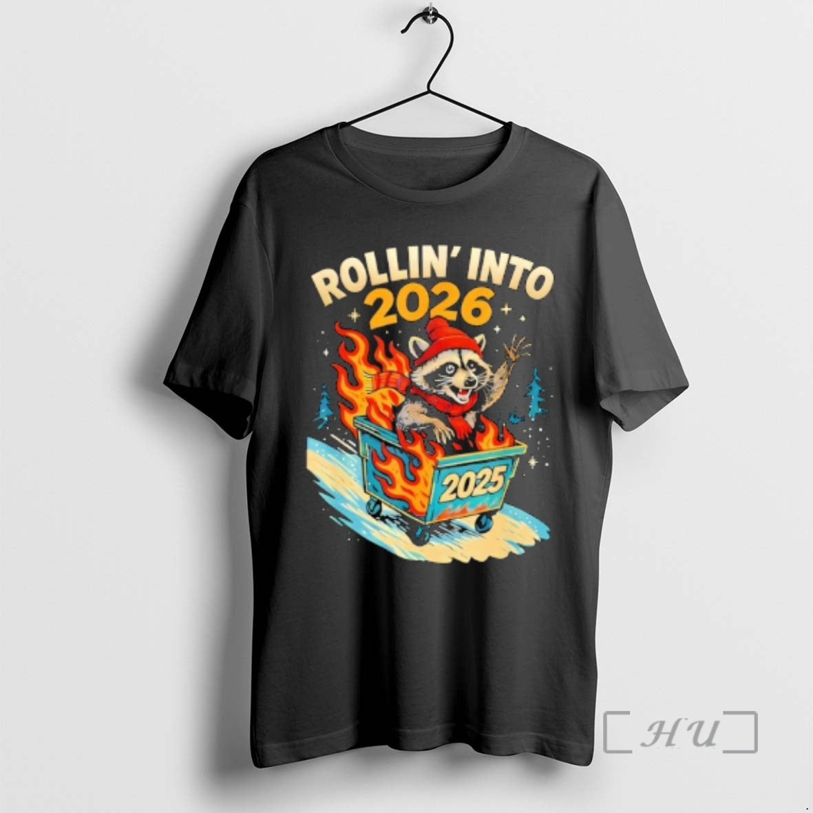 Officials Rollin Into 2026 Raccoon Dumpster Fire 2025 New Year T-Shirts, Hoodie, Sweatshirt | PopFlextees.com