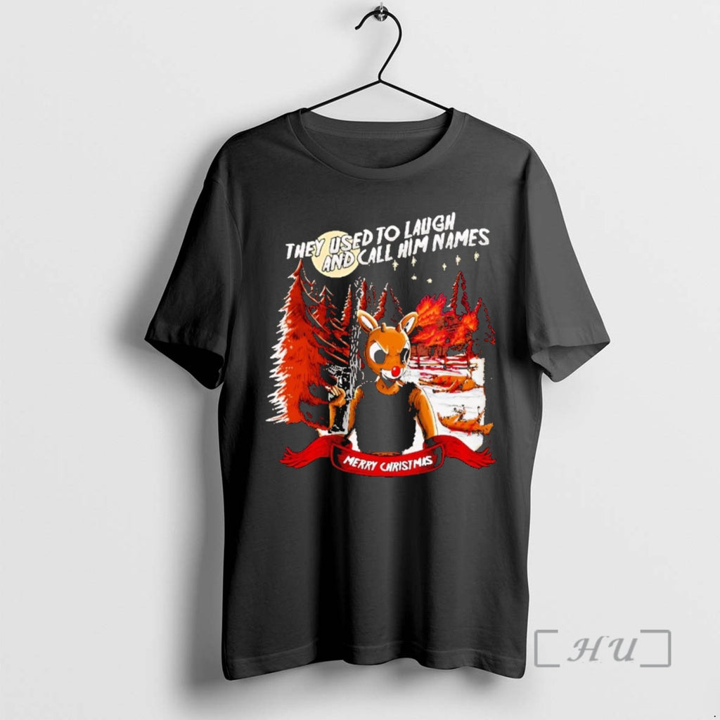 Officials Rudolph They Used To Laugh And Call Him Names Merry Christmas Premium T Shirts Hoodie, Sweatshirt | PopFlextees.com