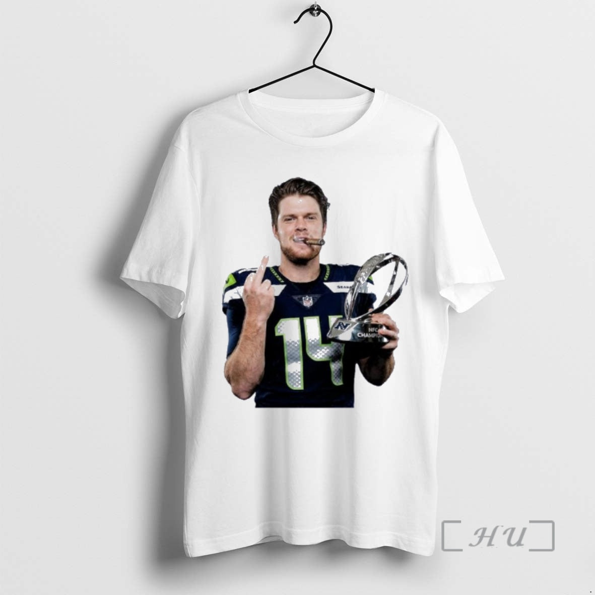 Officials Sam Darnold Middle Finger Nfc Champions T-Shirts, Hoodie, Sweatshirt | PopFlextees.com