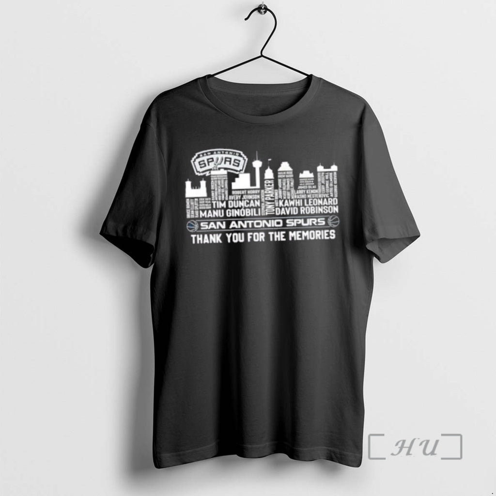 Officials San Antonio Spurs Basketball All Names City Thank You For The Memories Skyline Premium T-Shirts, Hoodie, Sweatshirt