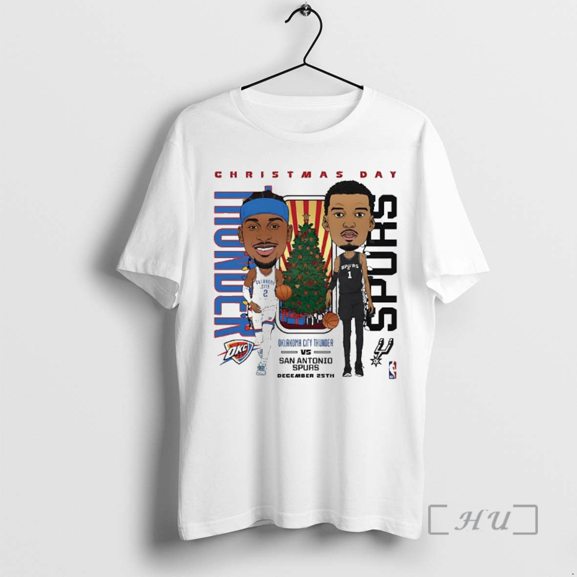 Officials San Antonio Spurs Vs Oklahoma City Thunder 2025 Nba Christmas Day Match Up Caricature T-Shirts, Hoodie, Sweatshirt