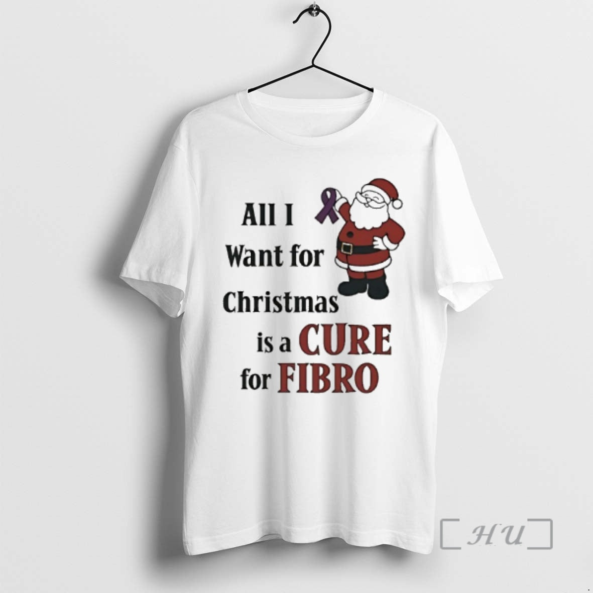 Officials Santa Awareness All I Want For Christmas Is A Cure For Fibro Premium T-Shirts, Hoodie, Sweatshirt | PopFlextees.com
