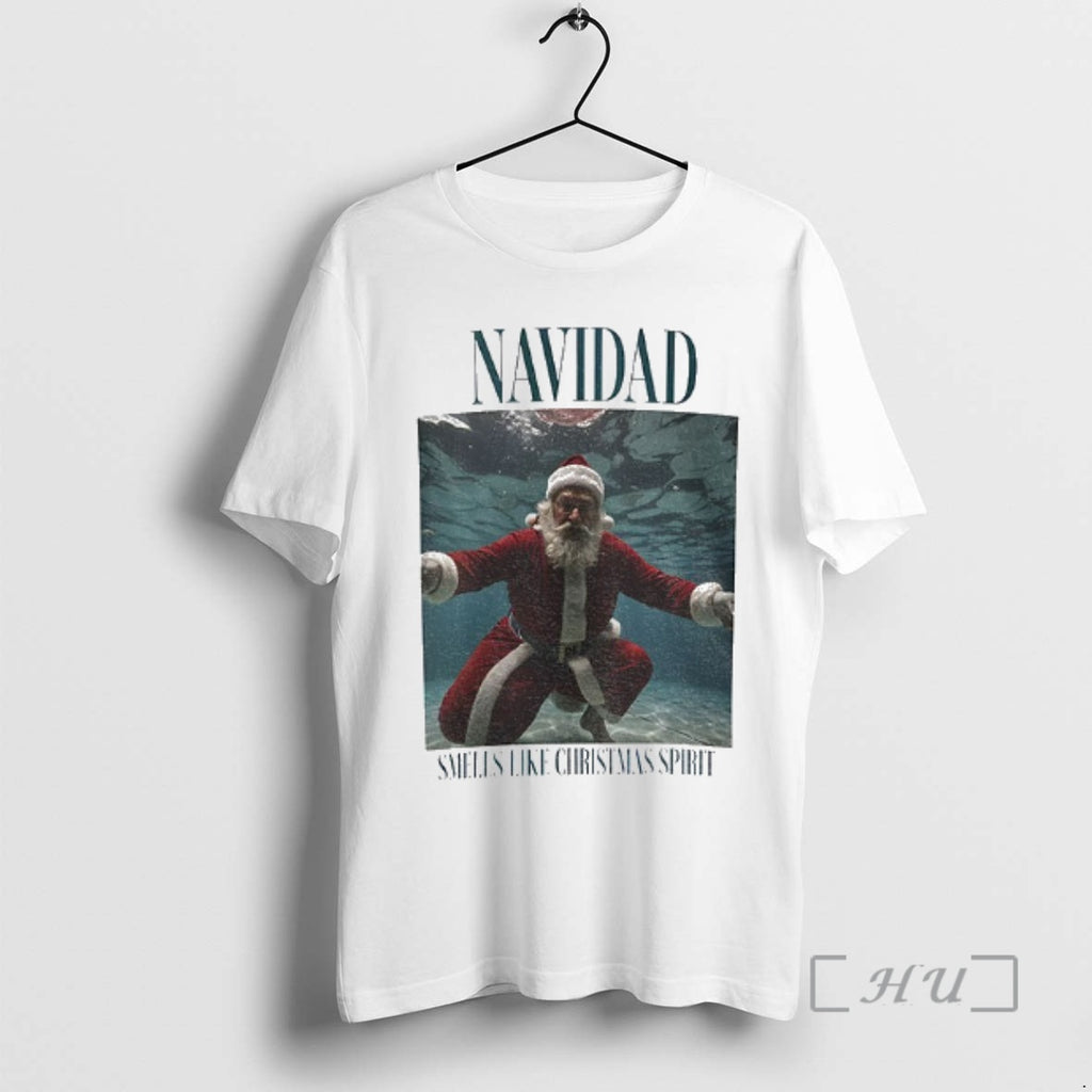 Officials Santa Claus Navidad Smells Like Christmas Spirit Merry Christmas T-Shirts, Hoodie, Sweatshirt | PopFlextees.com