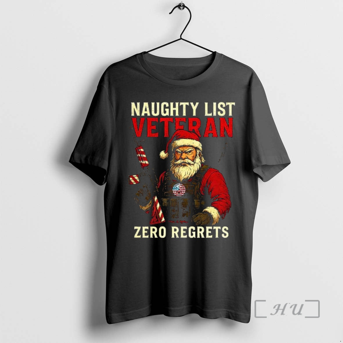 Officials Santa Claus Naughty List Veteran Zero Regrets Christmas T-Shirts, Hoodie, Sweatshirt | PopFlextees.com