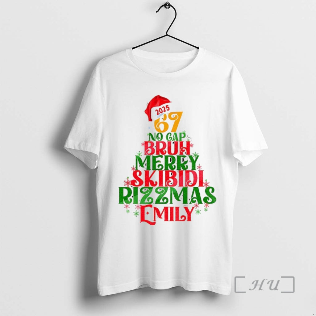 Officials Santa Hat 67 No Cap Bruh Mery Skibidi Rizzmas Emily Merry Christmas Premium T-Shirts, Hoodie, Sweatshirt