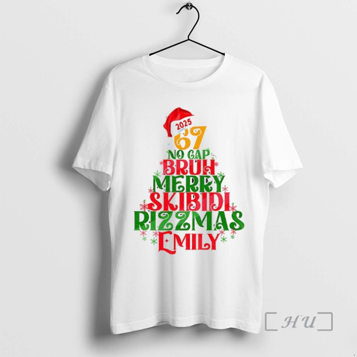 Officials Santa Hat 67 No Cap Bruh Mery Skibidi Rizzmas Emily Merry Christmas Premium T-Shirts, Hoodie, Sweatshirt