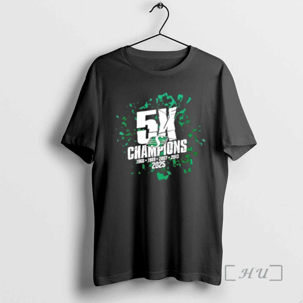Officials Saskatchewan Roughriders 2025 Grey Cup 5x Champions 2 Sided T-Shirts, Hoodie, Sweatshirt | PopFlextees.com