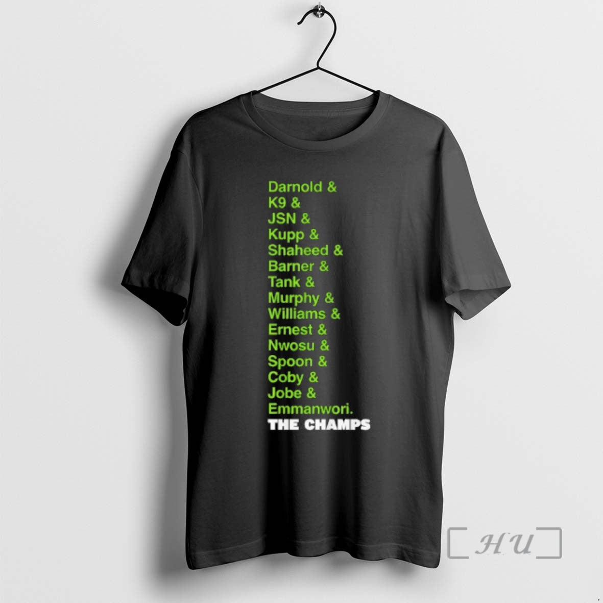 Officials Seattle Football Darnold K9 Jsn Kupp Shaheed Barner The Champs List Premium T Shirts Hoodie, Sweatshirt
