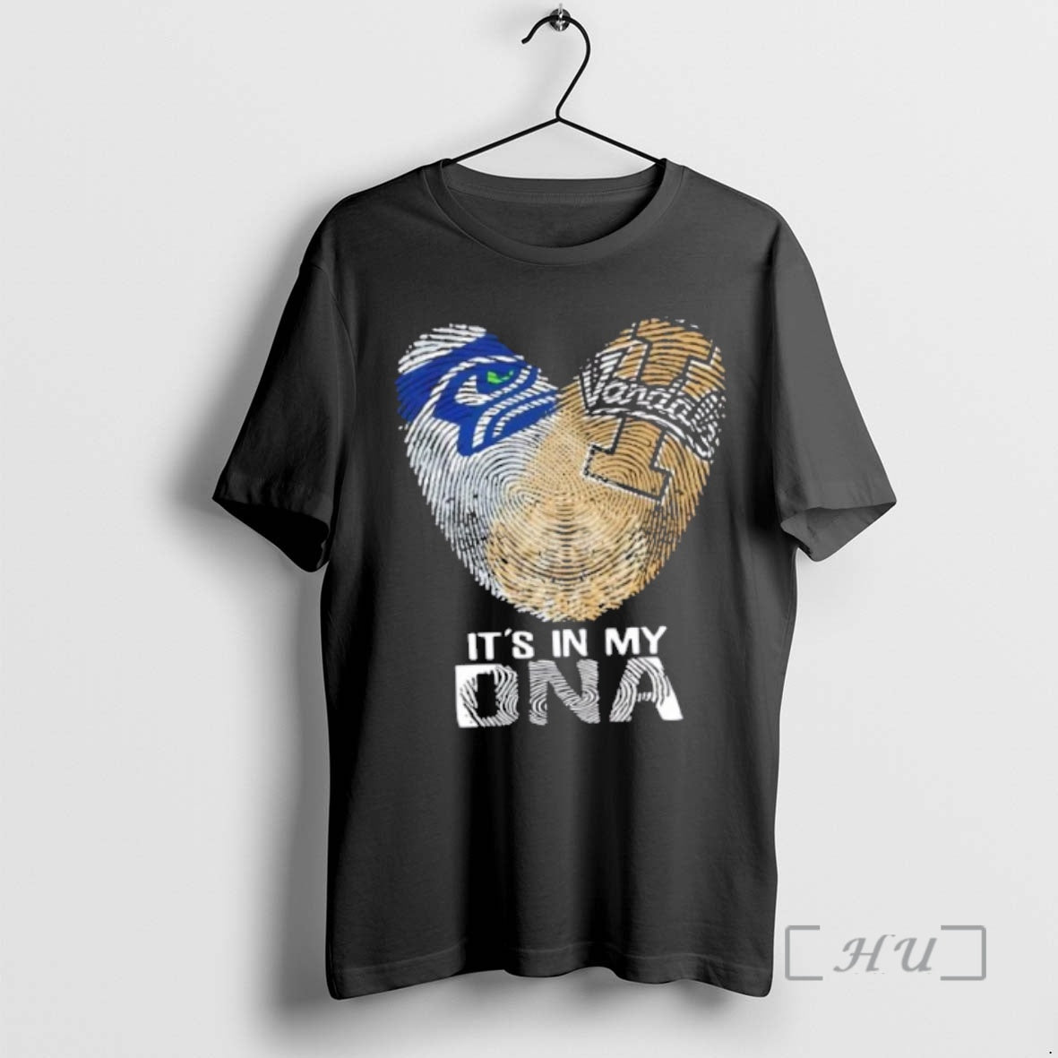 Officials Seattle Sports Seahawks X Idaho Vandals Its In My Dna Fingerprint Heart Premium T-Shirts, Hoodie, Sweatshirt