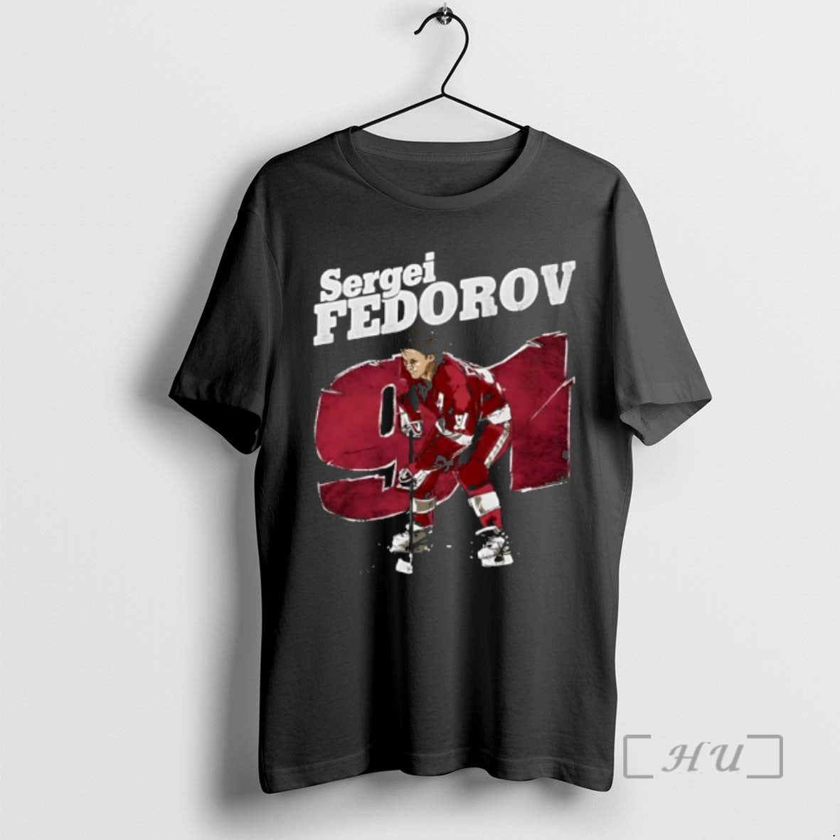Officials Sergei Fedorov 91 Detroit Hockey Player Retro T-Shirts, Hoodie, Sweatshirt | PopFlextees.com