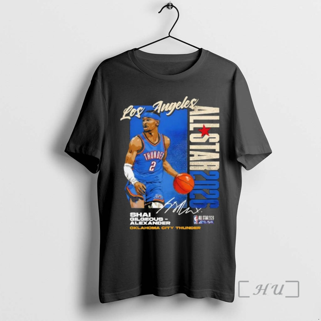Officials Shai Gilgeous Alexander Oklahoma City Thunder 2026 Nba All Star Vertical Signature Premium T-Shirts, Hoodie,...