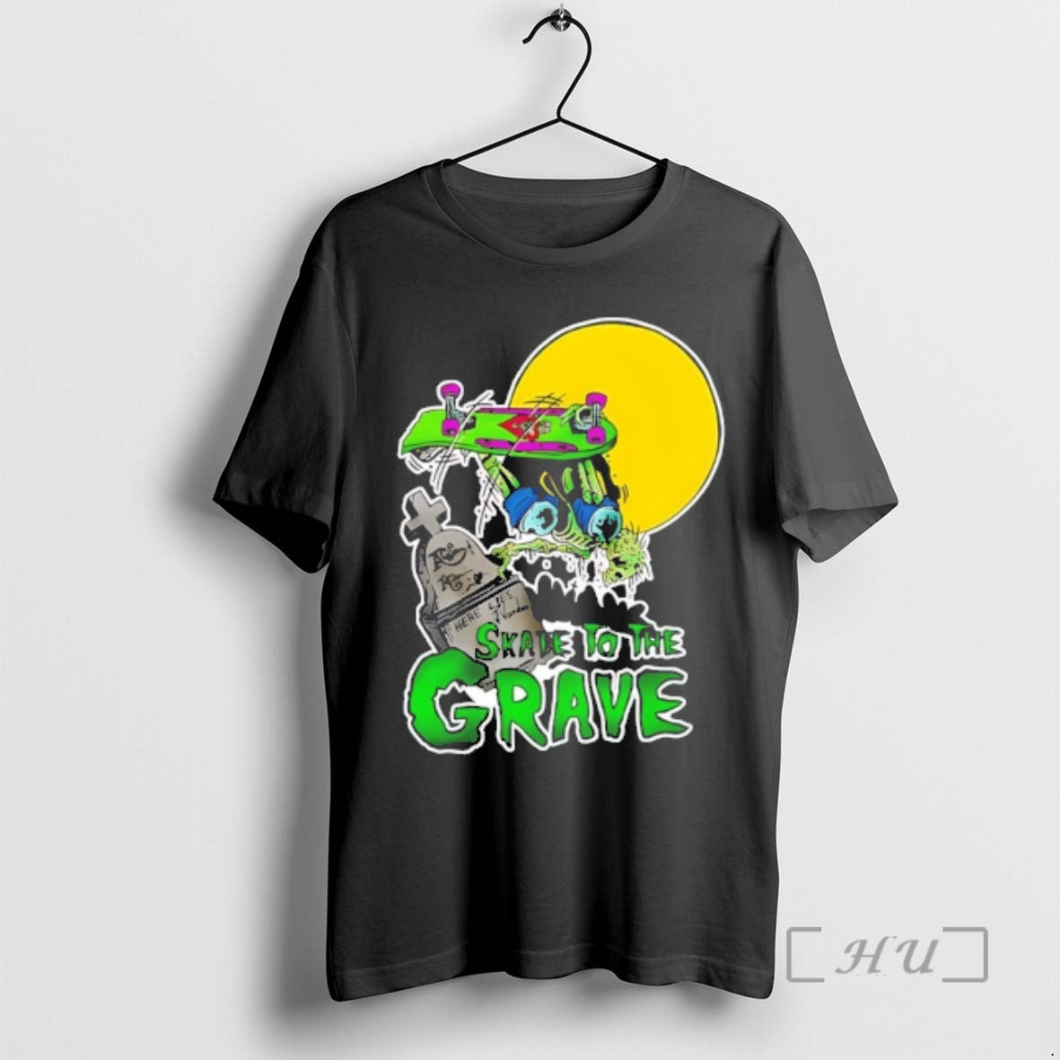 Officials Skate To The Grave I Mete Les Morts Zombie Goat Cartoon Premium T Shirts Hoodie, Sweatshirt | PopFlextees.com