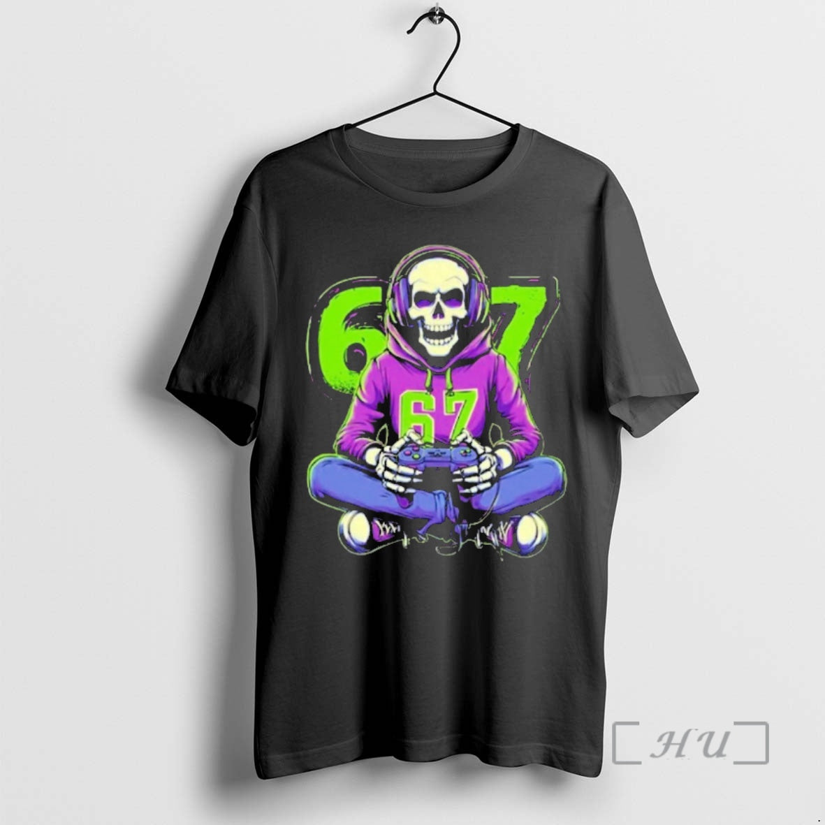 Officials Skeleton 67 Gamer With Retro Controller T-Shirts, Hoodie, Sweatshirt | PopFlextees.com