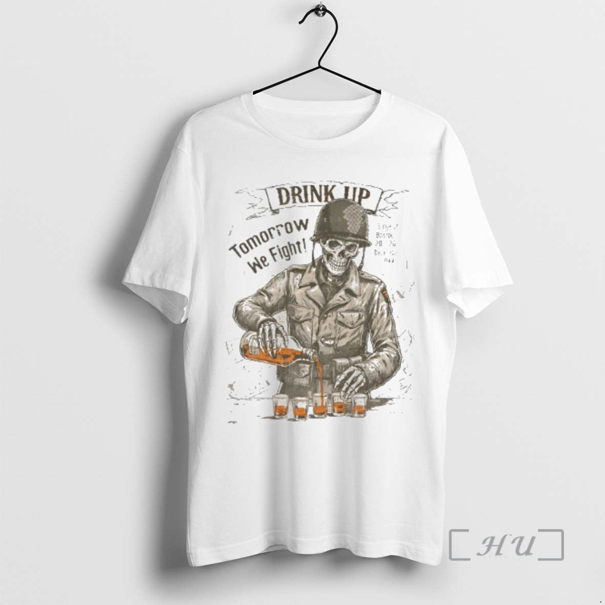 Officials Skeleton Drink Up Tomorrow We Fight T-Shirts, Hoodie, Sweatshirt | PopFlextees.com