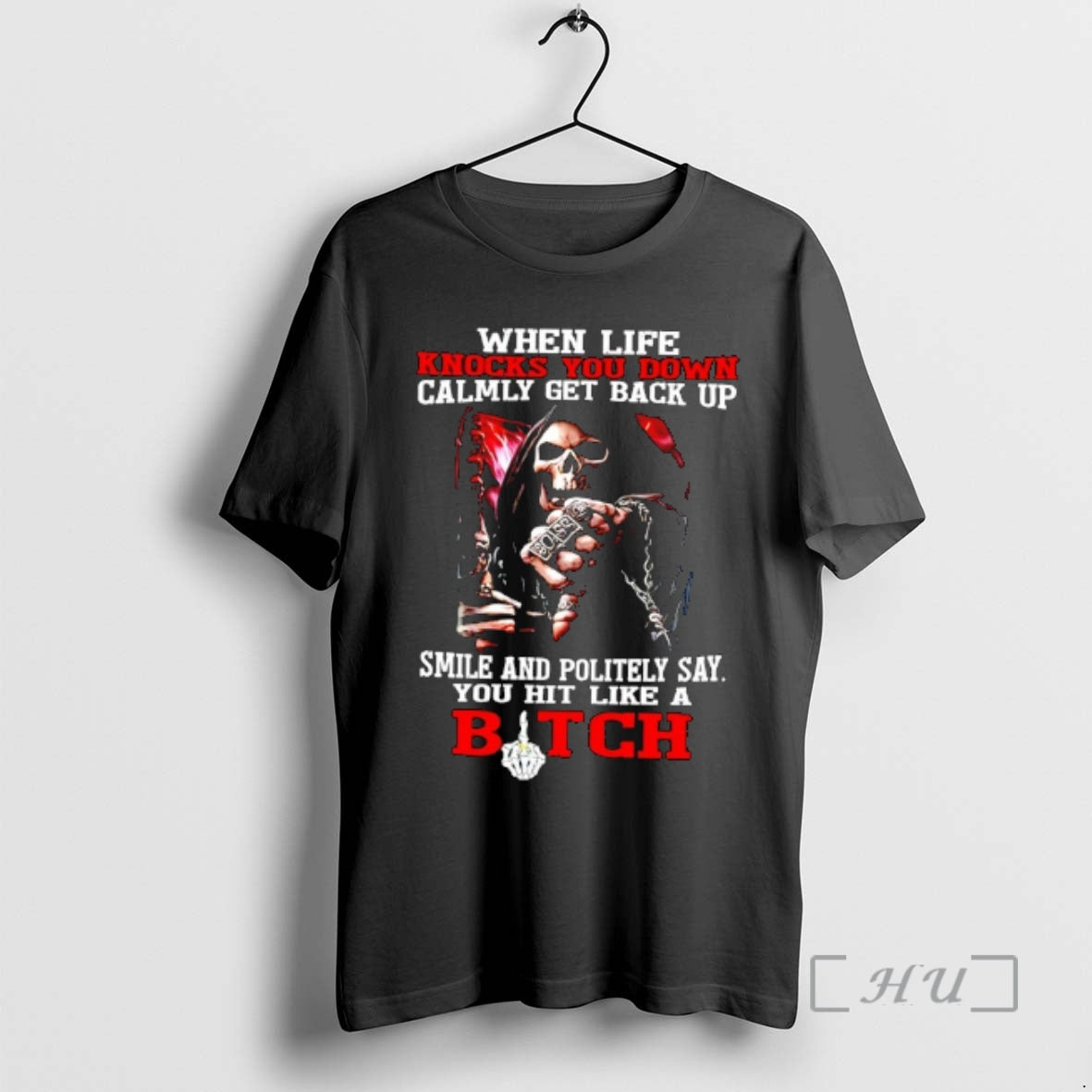 Officials Skeleton When Life Knocks You Down Calmly Get Back Up Smile And Politely Say T-Shirts, Hoodie, Sweatshirt