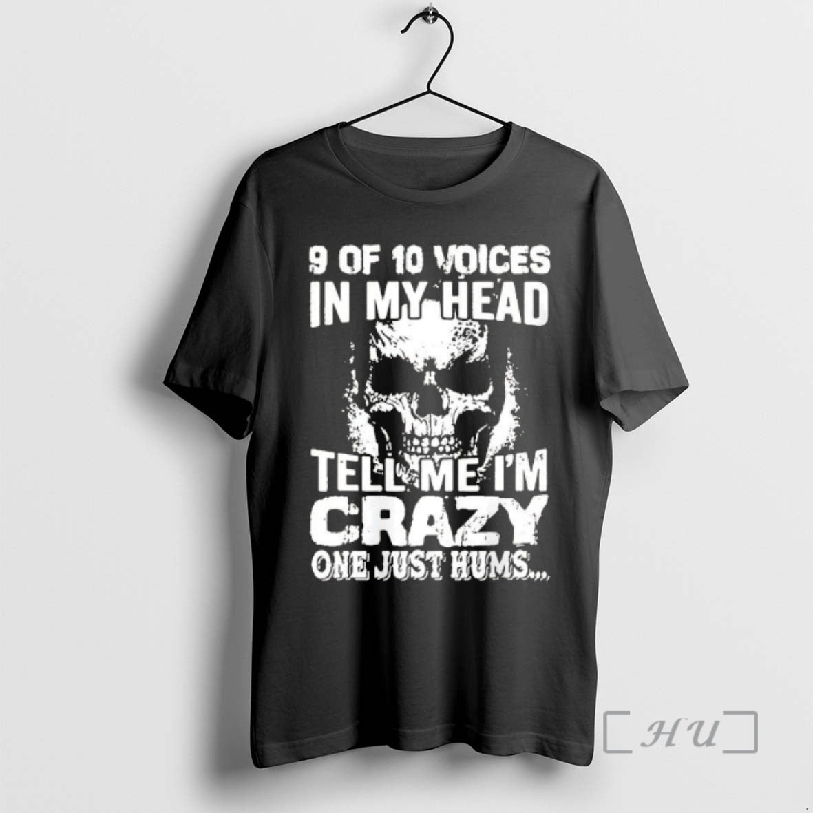 Officials Skull 9 Of 10 Voices In My Head Tell Me Im Crazy One Just T-Shirts, Hoodie, Sweatshirt | PopFlextees.com