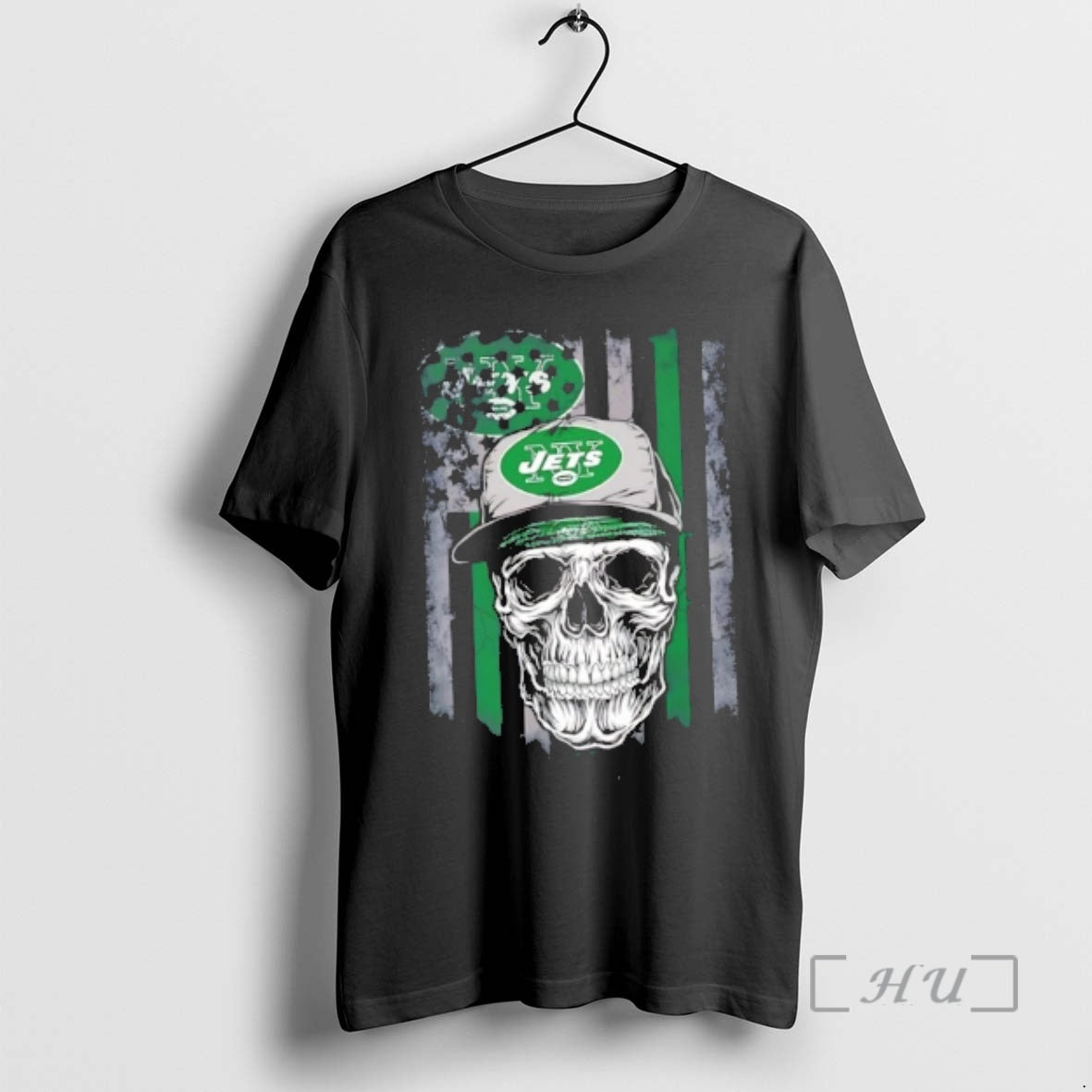 Officials Skull Wearing A Cap New York Jets Us Flag T-Shirts, Hoodie, Sweatshirt | PopFlextees.com