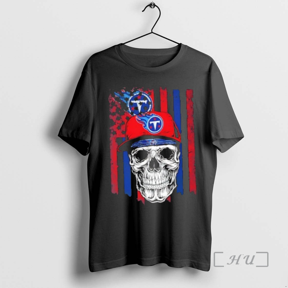 Officials Skull Wearing A Cap Tennessee Titans Us Flag T-Shirts, Hoodie, Sweatshirt | PopFlextees.com