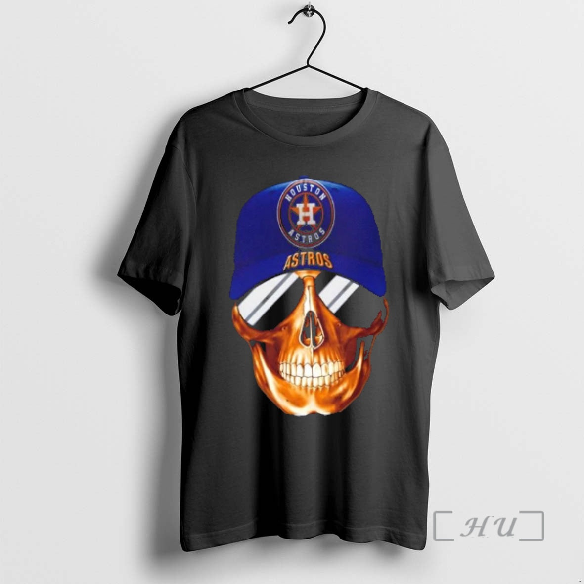 Officials Skull Wearing Cap Houston Astros Smiling Fans T-Shirts, Hoodie, Sweatshirt
