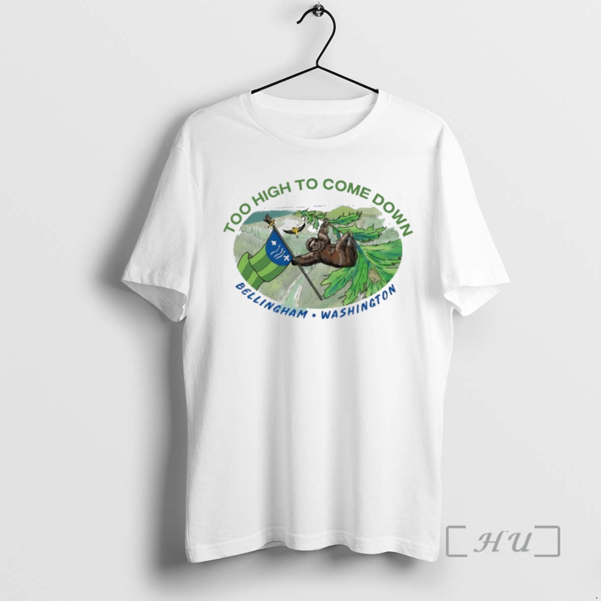 Officials Sloth Too High To Come Down Bellingham Washington T-Shirts, Hoodie, Sweatshirt | PopFlextees.com