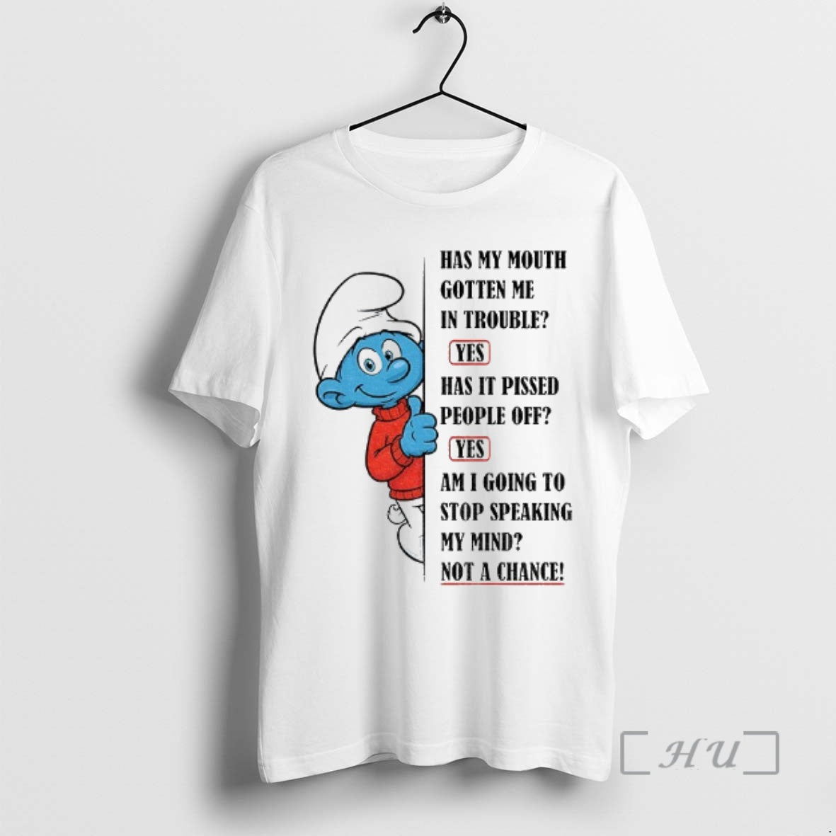 Officials Smurf Has My Mouth Gotten Me In Trouble Yes Has It Pissed People Off T-Shirts, Hoodie, Sweatshirt | PopFlextees.com