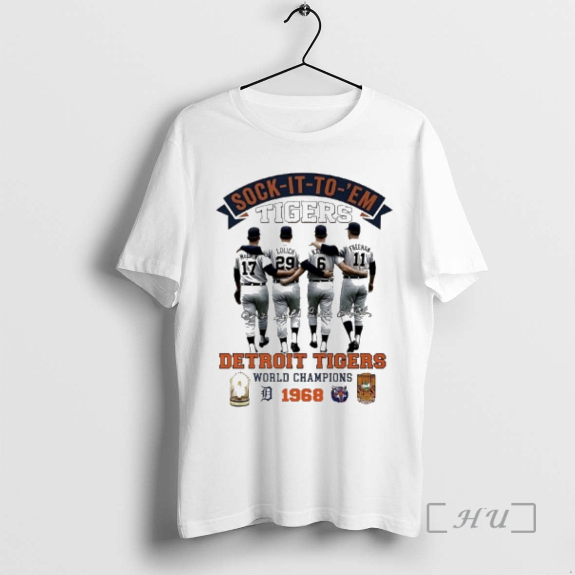 Officials Sock It To Em Detroit Tigers World Champions 1968 Signatures Premium T Shirts Sweater Hoodie, Sweatshirt