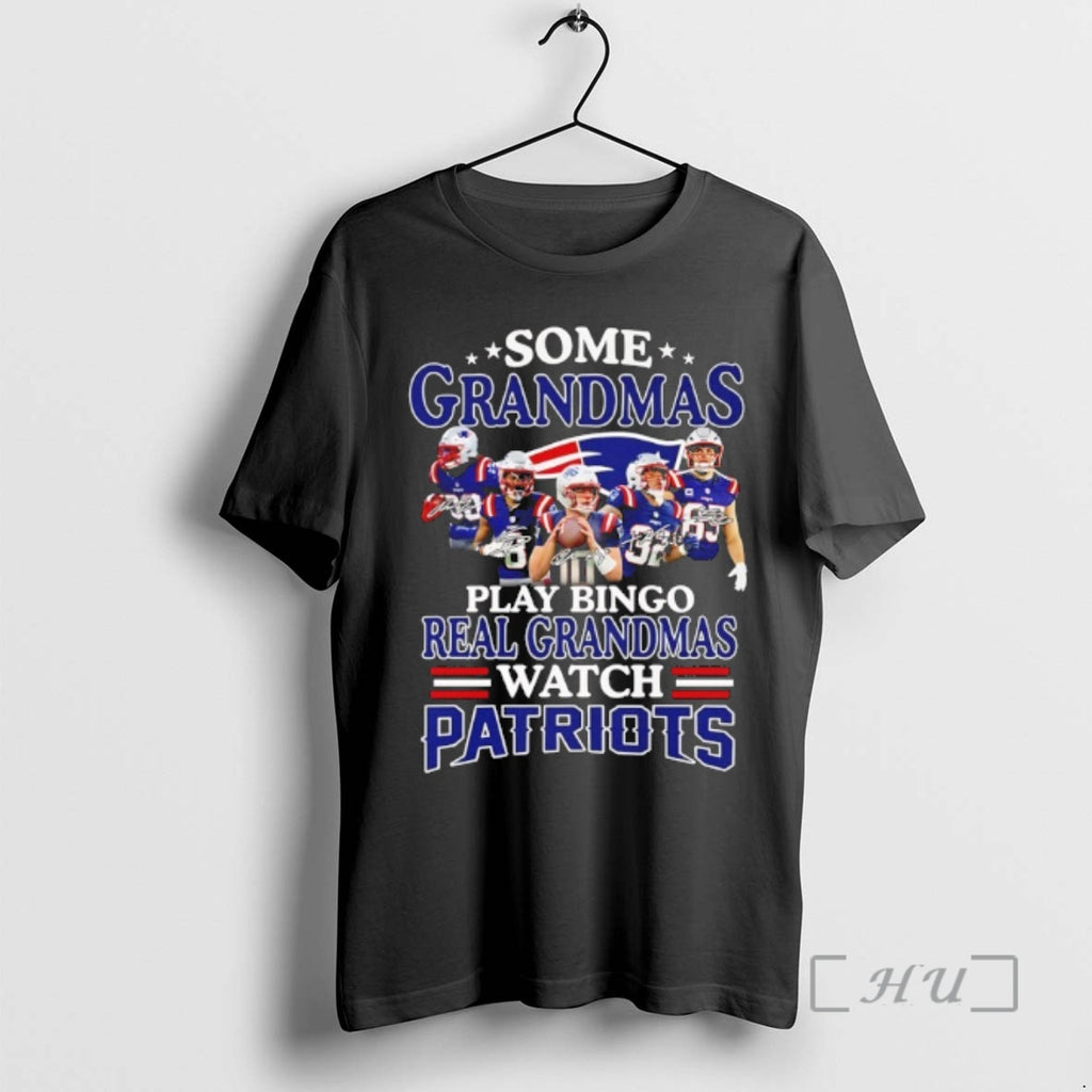 Officials Some Grandmas Play Pingo Real Grandmas Watch Patriots Player Signatures Premium T Shirts Sweater Hoodie, Sweatshirt