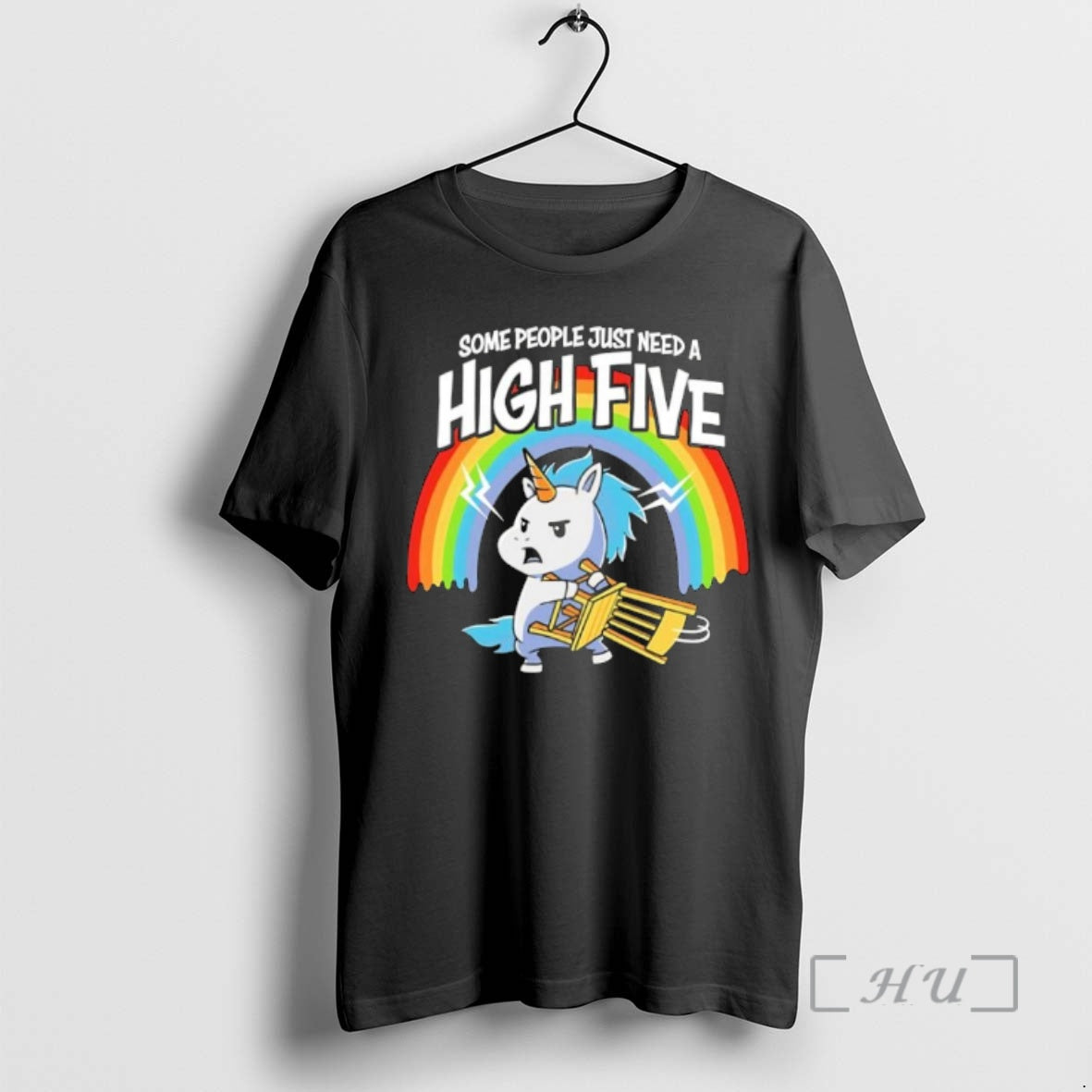 Officials Some People Just Need A High Five Unicorn Metal Chair Premium T Shirts Sweater Hoodie, Sweatshirt | PopFlextees.com