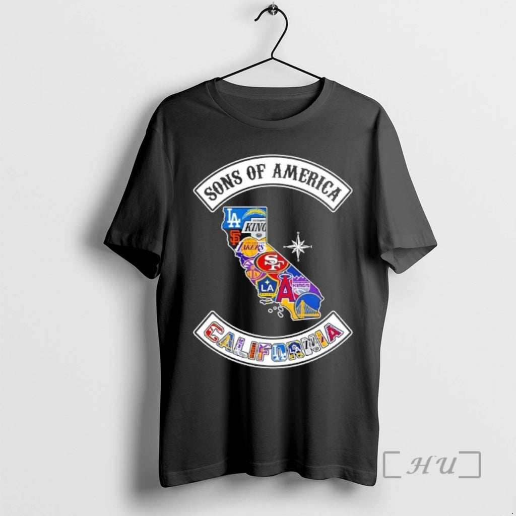 Officials Son Of America California Map Sports Logos Combine T-Shirts, Hoodie, Sweatshirt | PopFlextees.com