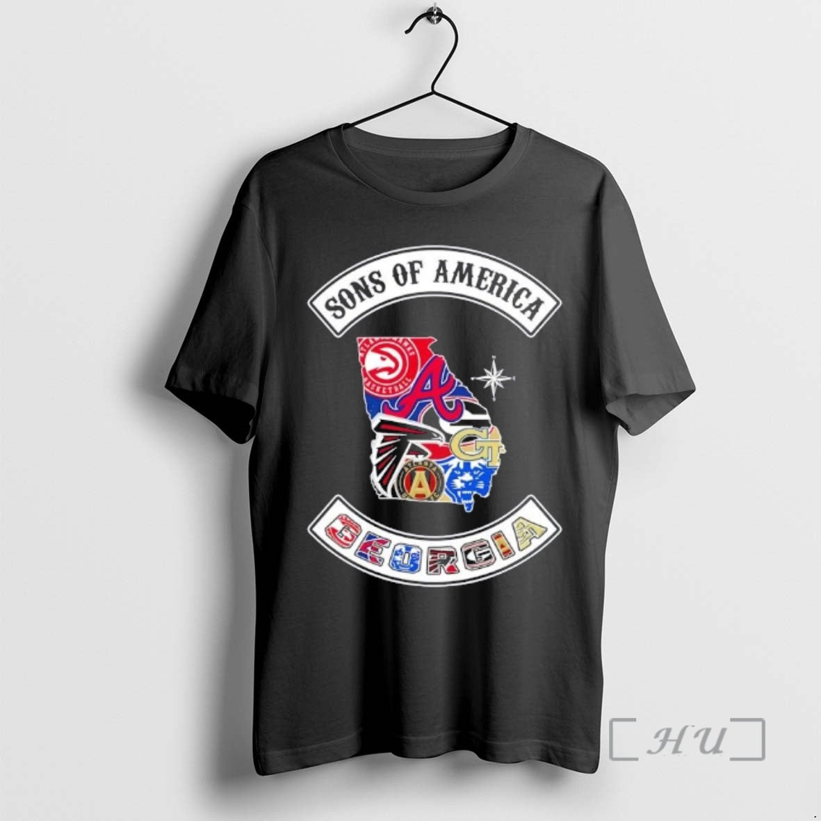 Officials Son Of America Georgia Map Sports Logos Combine T-Shirts, Hoodie, Sweatshirt | PopFlextees.com
