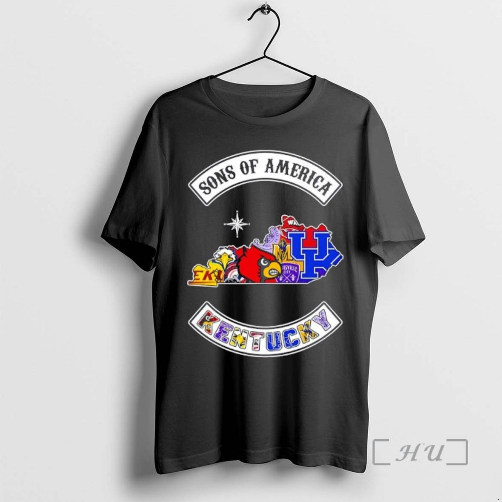 Officials Son Of America Kentucky Map Sports Logos Combine T-Shirts, Hoodie, Sweatshirt | PopFlextees.com