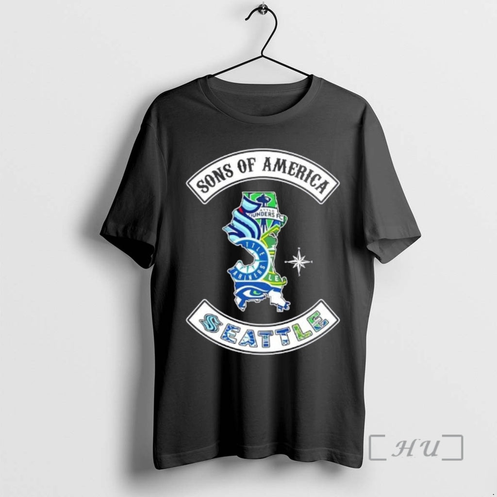 Officials Son Of America Seattle Map Sports Logos Combine T-Shirts, Hoodie, Sweatshirt | PopFlextees.com
