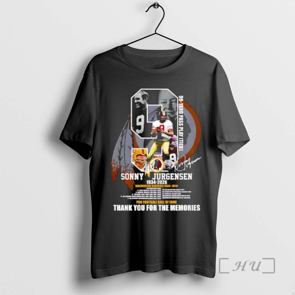 Officials Sonny Jurgensen Washington Redskins 1934 2026 Legendary Signature Memories T-Shirts, Hoodie, Sweatshirt