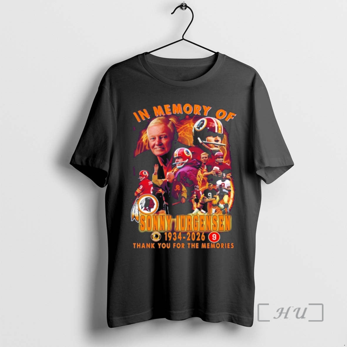 Officials Sonny Jurgensen Washington Redskins In Memory Of Hall Of Fame Quarterback 1934 2026 Premium T-Shirts, Hoodie,...
