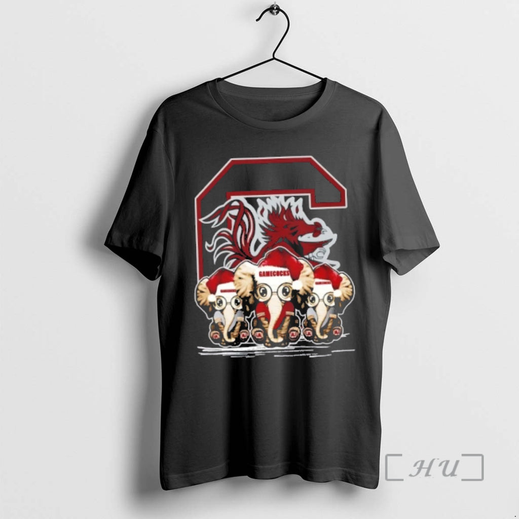Officials South Carolina Gamecocks X Elephants Santa Hat Merry Christmas T-Shirts, Hoodie, Sweatshirt | PopFlextees.com