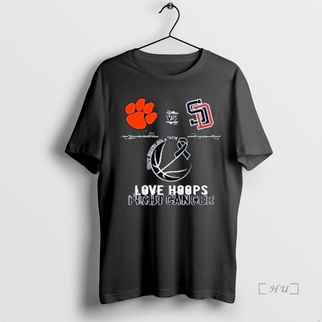 Officials South Dearborn Knight Vs Lawrenceburg Tigers 2026 Love Hoops Fight Cancer Ornaments Premium T-Shirts, Hoodie,...