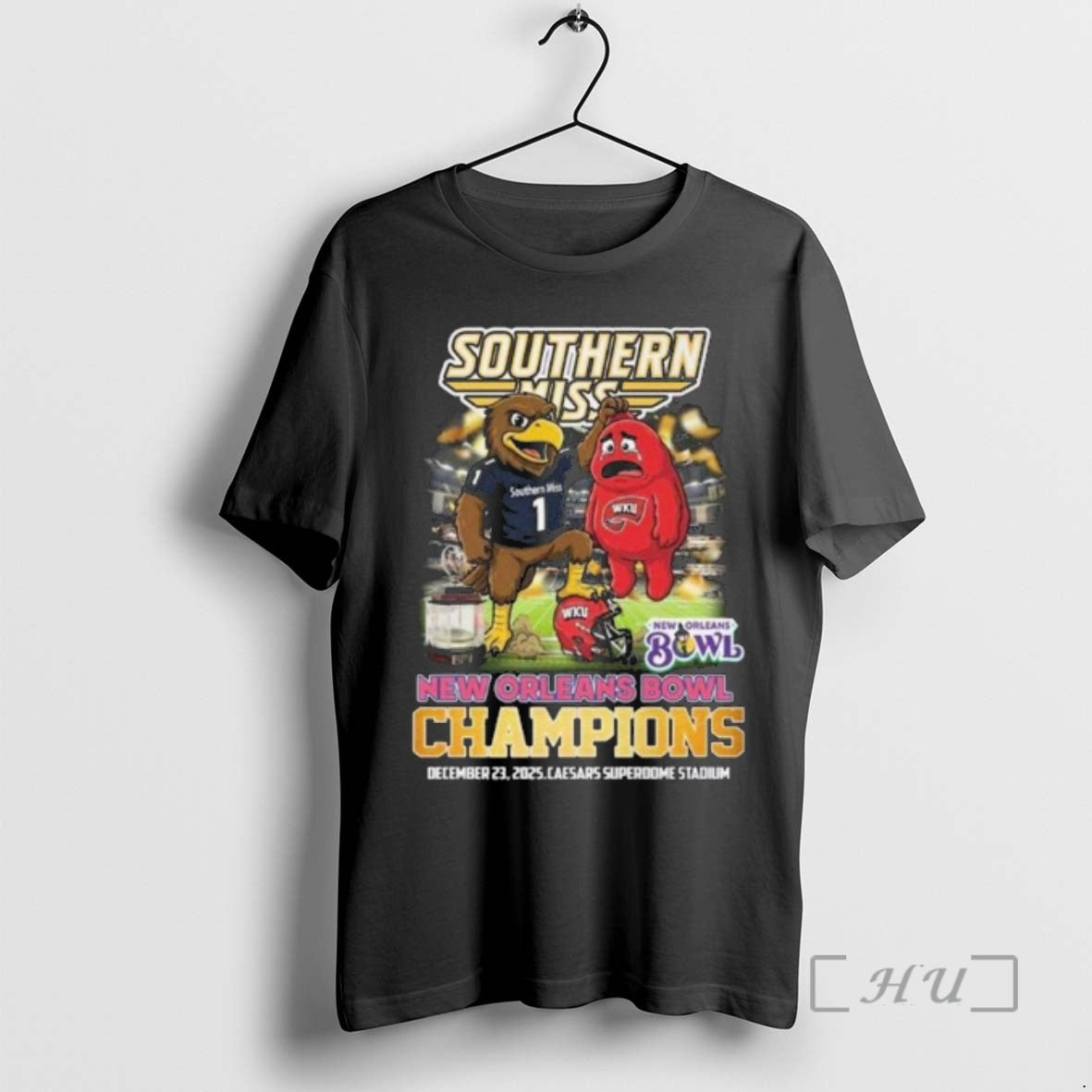 Officials Southern Miss New Orleans Bowl Champions 2025 Mascot T-Shirts, Hoodie, Sweatshirt | PopFlextees.com