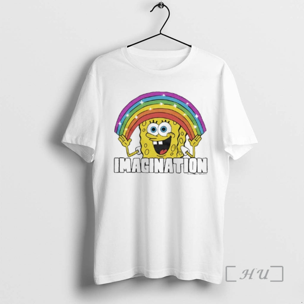 Officials Sponge Squarepants Imagination Rainbow Graphic T-Shirts, Hoodie, Sweatshirt | PopFlextees.com