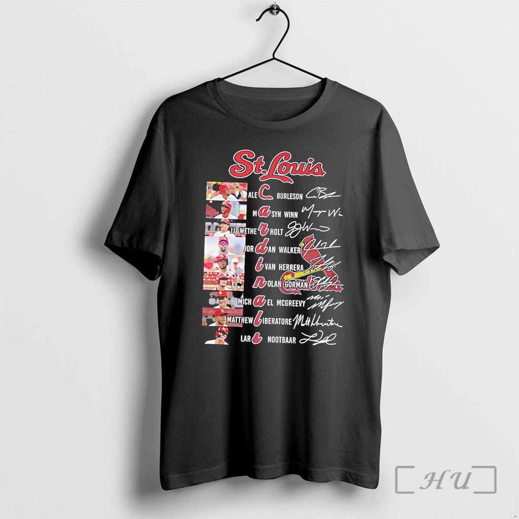 Officials St Louis Cardinals Players Name Signature Tee