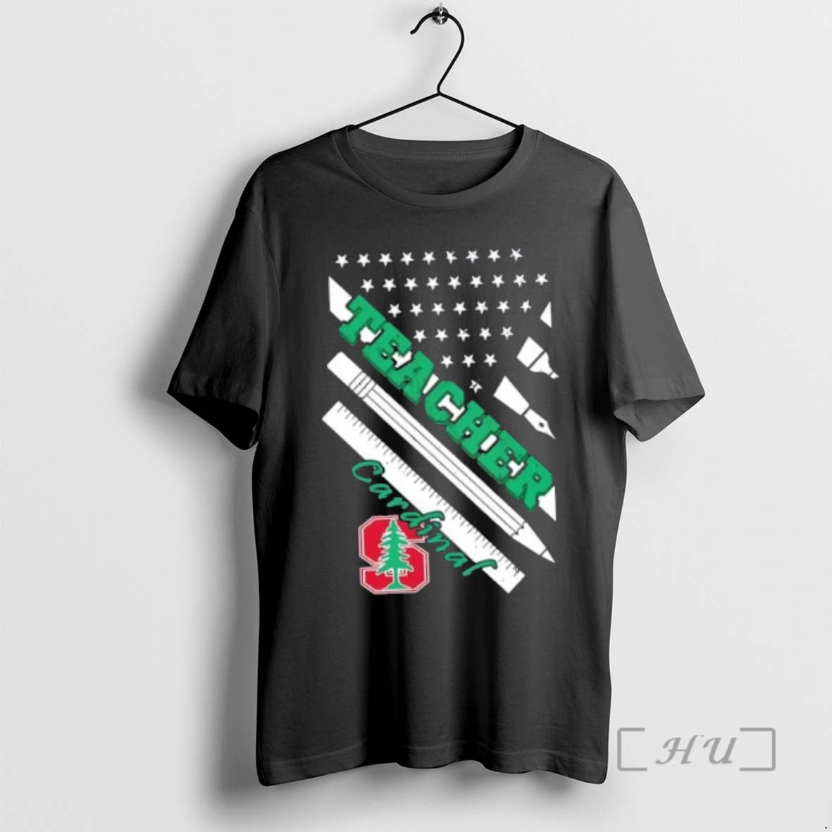 Officials Stanford Cardinal X Teacher American Flag T-Shirts, Hoodie, Sweatshirt | PopFlextees.com
