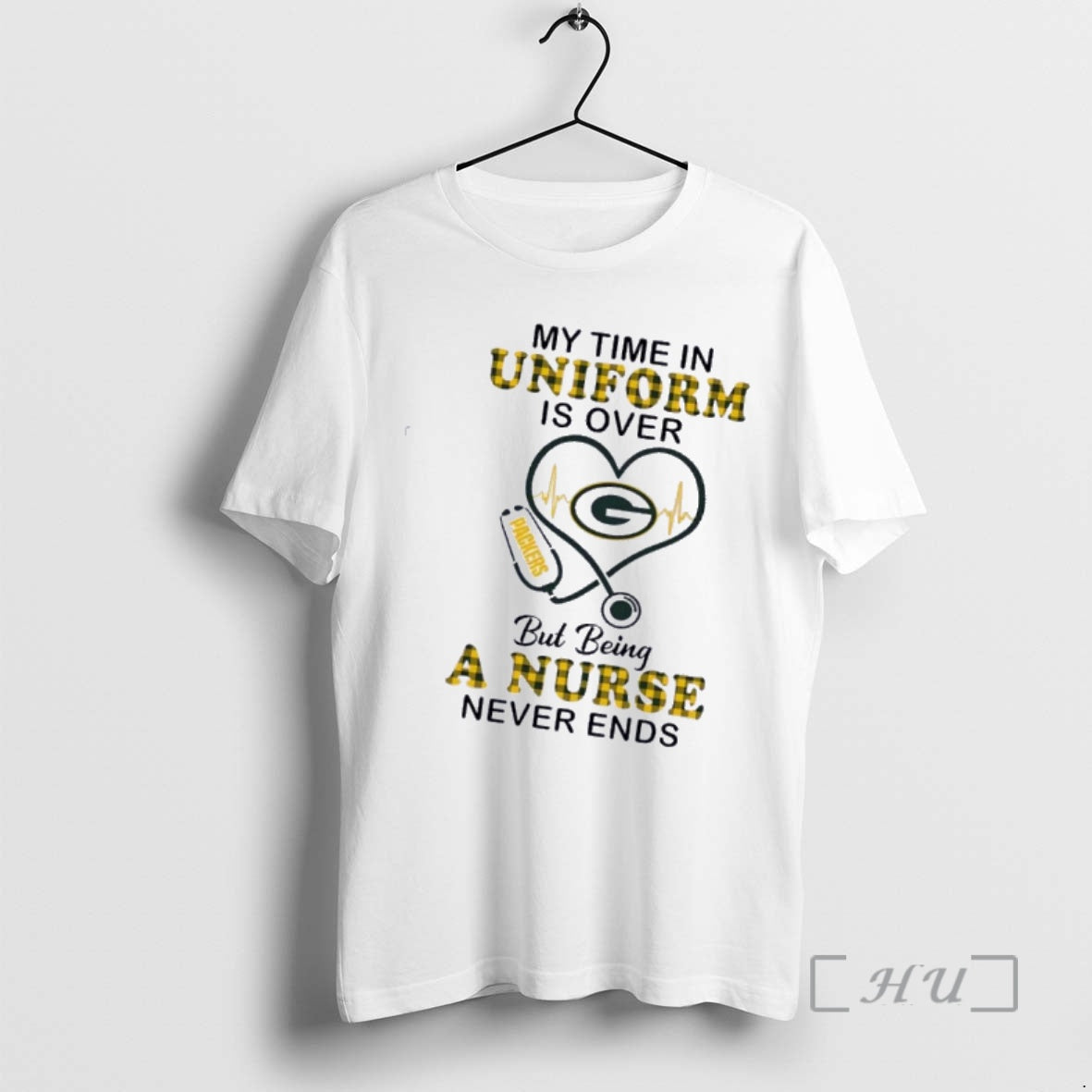 Officials Stethoscope Heart Green Bay Packers My Time In Uniform Is Over But Being T-Shirts, Hoodie, Sweatshirt