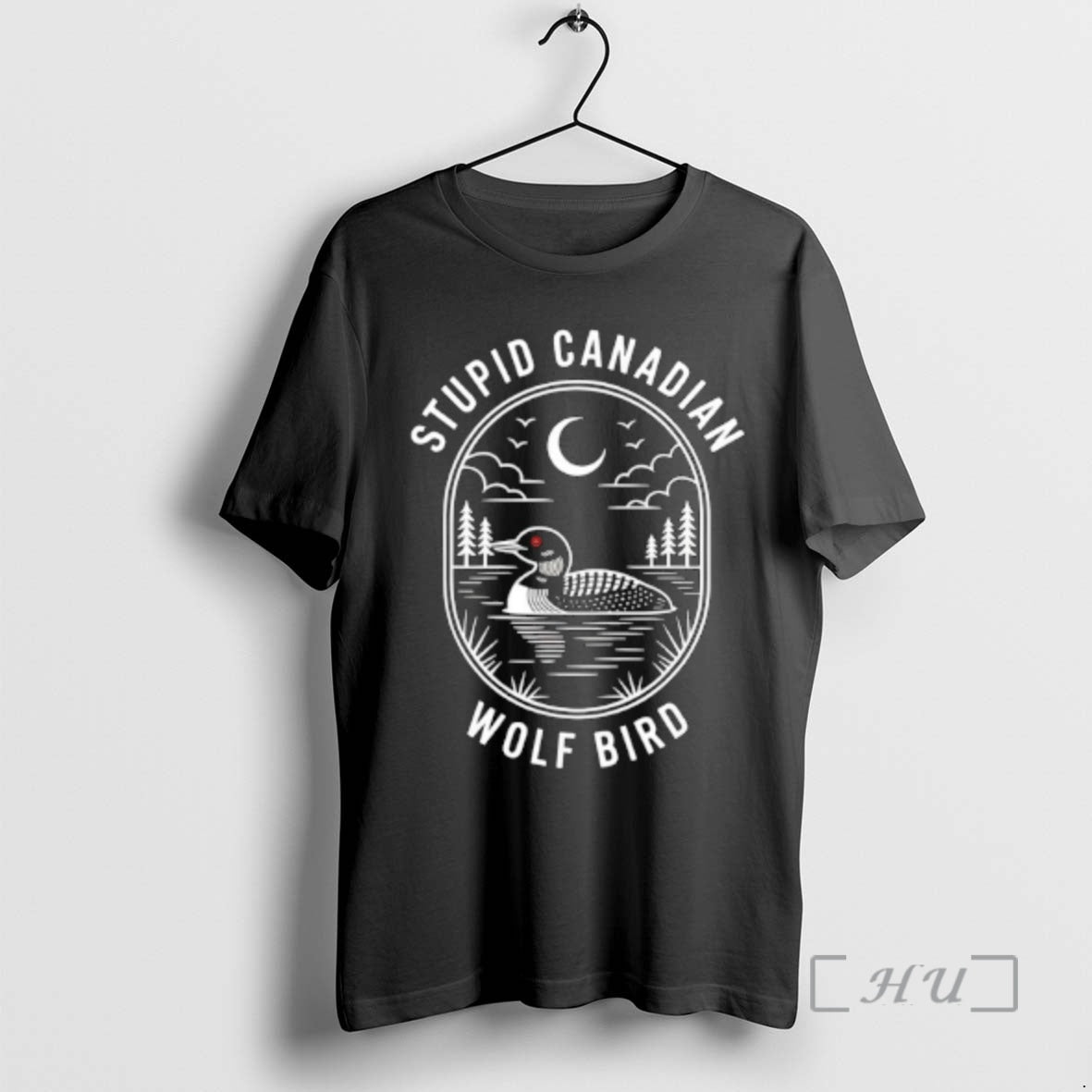 Officials Stupid Canadian Wolf Bird Loon Hockey Wildlife T-Shirts, Hoodie, Sweatshirt | PopFlextees.com