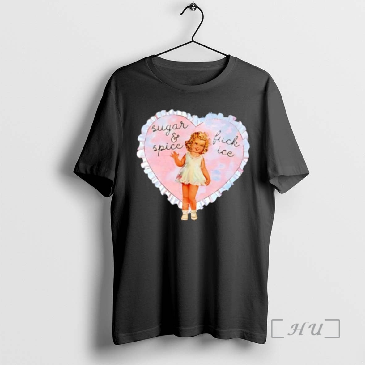Officials Sugar And Spice Vintage Girl Heart Frame Ruffle T-Shirts, Hoodie, Sweatshirt | PopFlextees.com